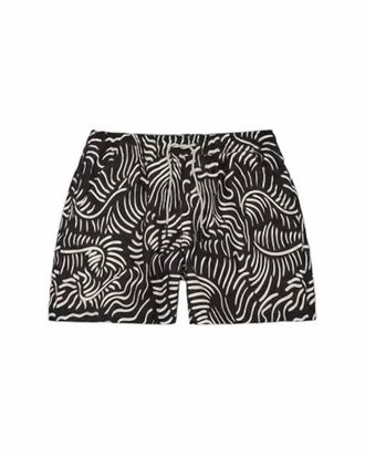 OAS Mens Tar Lorenzo Pull-On Swim Shorts In Black And White