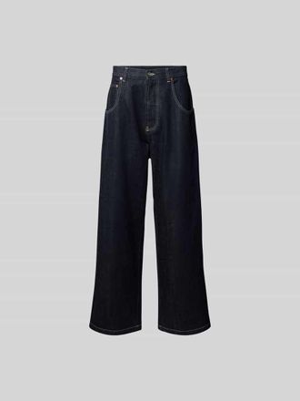 VETEMENTS Wide Fit Jeans mit Logo-Patch in Dunkelblau, Gr&ouml;&szlig;e 31