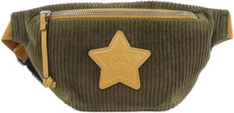 Gucci Brown Khaki Cord Leather Fanny Pack (Pre-Owned)