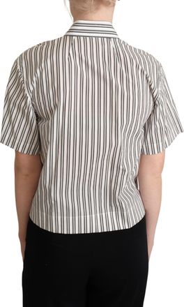 Dolce & Gabbana Womens Striped Cotton Shirt White