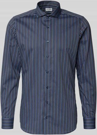 Olymp Level 5 Slim Fit Business Hemd mit Haifischkragen in Marine, Gr&ouml;&szlig;e 38