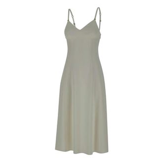 Elisabetta Franchi Midi Dresses, female, White, Size: XS Milky White Daily Dress with Flared Skirt