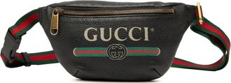 Gucci Marsupio piccolo in pelle di vitello pieno fiore con logo 2000-2015 - Nero