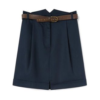 Motivi Falda con cintur&oacute;n de tachuelas y pliegues - Skirts - Mujer - Azul - 2XL