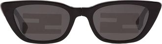 Fendi Smoke Mirror Logo Folding Cat Eye Ladies Sunglasses FE40089I 01C 53