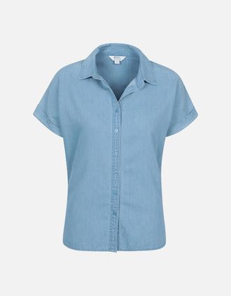 Mountain Warehouse Womens Mountain Warehouse Womens/Ladies Palm Plain Shirt - Blue - Size: 14