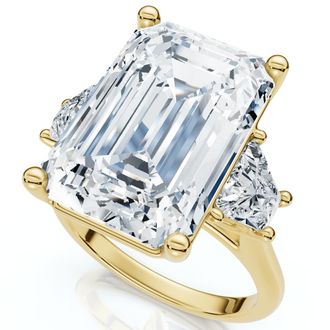 Pompeii3 Certified 11.90Ct Emerald Diamond Engagement Ring 14k Gold Lab Grown