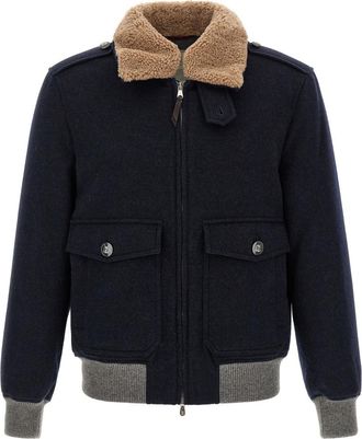 Brunello Cucinelli Blue Regular Bomber Jacket