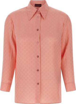 Gucci Gg Silk Shirt Camicie Rosa-Donna