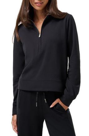 Travis Mathew Cloud Half Zip Pullover in Black at Nordstrom, Size Xx-Large