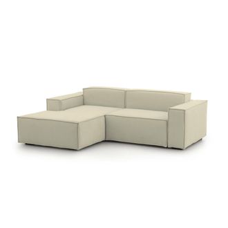 Dmora Sof&aacute; Fijo Dkivil, Sof&aacute; Modular 2 Plazas Pen&iacute;nsula Izquierda, 100% Made In Italy, Sof&aacute; Moderno En Tela, Cm 220x170h70, Beige - Dmora