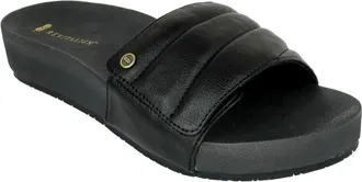 Revitalign Womens Revitalign Breezy Deluxe Sandals Black Slip On Open Toe Slide HAWK931