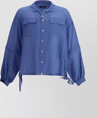 Undercover drawstring collar oversized shirt