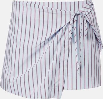 Sir. Pinstripe cotton-blend wrap skirt