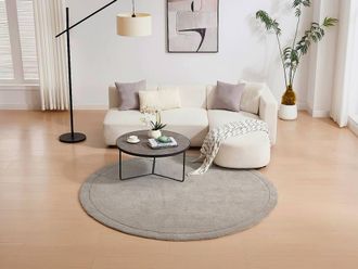 Vente-Unique Round Mid-Pile Rug - 200 X 200 Cm - Taupe - VELINA | Size: 200 cm x 200 cm