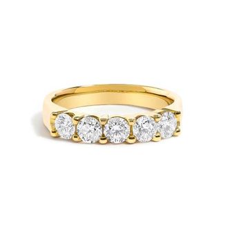House of Brilliance 14K Gold 1.00 Ctw Diamond 5 Stone Band Ring in Yellow Gold at Nordstrom, Size 5.5