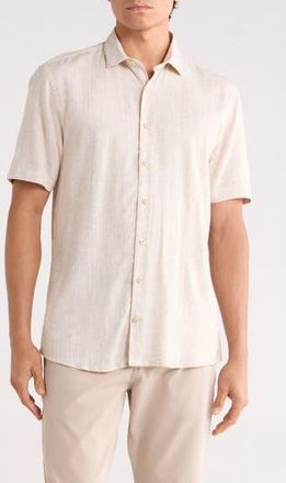 Soul of London Short Sleeve Sport Shirt in Sand/Sable at Nordstrom Rack, Size Xx-Large