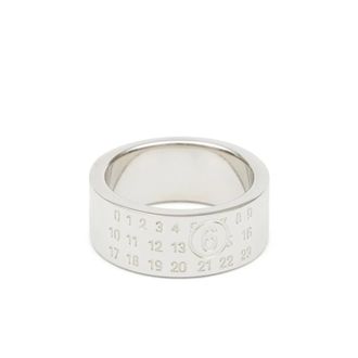 Maison Margiela Rings, female, Gray, Size: XL Numeric Minimal Signature Ring