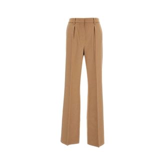 Max Mara Carbone Trousers - female - Max Mara - Wide Trousers - Brown - S - Trousers