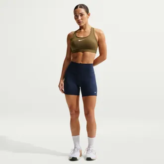 Nike Womens One High-Waisted 5 Biker Shorts in Blue | FN3211-413