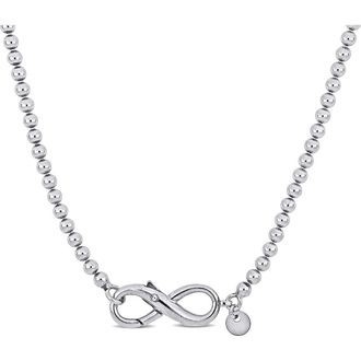 Delmar Sterling Silver Infinity Clasp Ball Chain Necklace at Nordstrom Rack