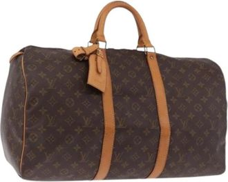 Louis Vuitton Pre-owned Boston Bag - Dames - Vintage Weekendtas - Bruin - ONE Size - Leer - Vintage