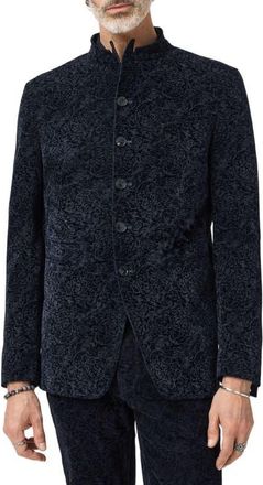 John Varvatos Varick Slim Fit Paisley Jacket in Night Sky at Nordstrom, Size 54