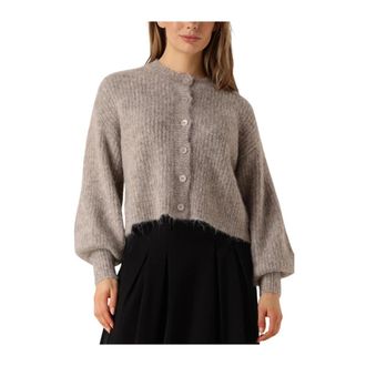 Co'Couture Taupe Rib Cardigan - Dames - Vesten - Beige - XL - Truien & Vesten