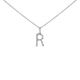 House of Brilliance Sterling Silver Diamond Accent C Initial Pendant Necklace