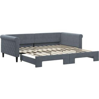 vidaXL Sof&aacute; Cama Nido Terciopelo Gris Oscuro 100x200 Cm Vidaxl