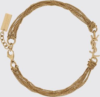 Saint Laurent Bracciale in metallo con dettaglio logo inciso
