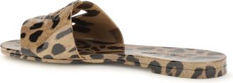 Dolce & Gabbana Womens Rubber Sandals Leopard Print Brown