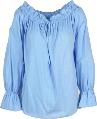 L'autre Chose Katoenen blouse - Dames - Blouses - Blauw - S - Katoen - Overhemden