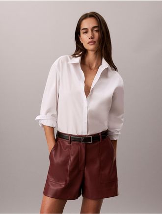 Calvin Klein Jeans Calvin Klein Womens Faux Leather Shorts - Red - 10
