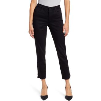 Wit & Wisdom Logan AbSolution High Waist Slim Fit Raw Hem Crop Jeans in Black at Nordstrom Rack, Size 16