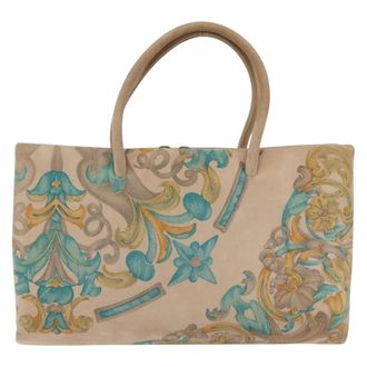 Loewe Vintage Handbag Suede Beige Suede Handbag (Pre-Owned)