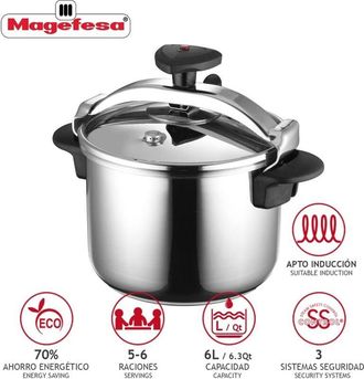 Magefesa Magefesa - Olla 6l A Presi&oacute;n Star 6 Litros Recta Adecuado Para Todo