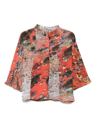 Yavi abstract-print shirt - Orange