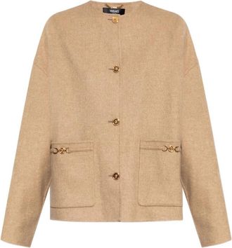 Versace Beige Silk & Nylon Sweater - Dames - Zomerjassen - Beige - L - Nylon - Jassen