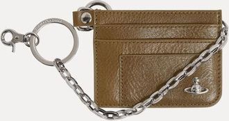 Vivienne Westwood Flat Chain Card Holder Shiny Veget Tanned Oyster-grey One Size Unisex