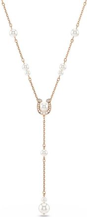 Swarovski Symbolica Faux Pearl Y-Necklace in Rose Gold at Nordstrom