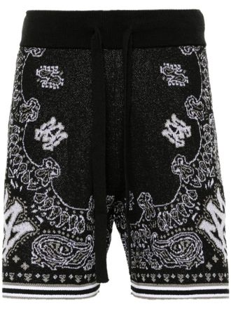 Amiri bandana-jacquard knitted shorts - men - Cotton/Polyamide/Viscose - M - Black