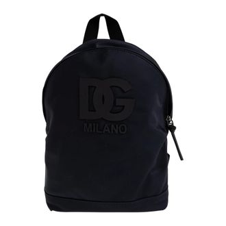 Dolce & Gabbana Nylon Rugzak met Logo - unisex - Tassen - Blauw - Maat: ONE Size Nylon