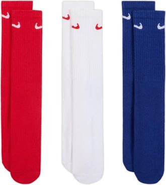 Nike Everyday Cushioned Training Crew Socks - Pack of 3 in Red Multi-Color at Nordstrom Rack, Size Large
