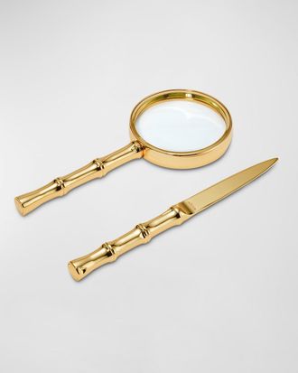 Aerin Ava Bamboo Magnifying Glass and Letter Opener