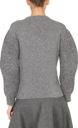 Jil Sander Wool Jersey Crossbar Design Sweater - Gray