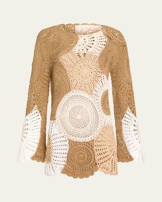 Ramy Brook Carina Crochet Sweater Dress