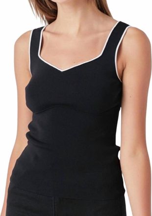 endless rose Cody Rib Sweater Tank In Black