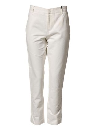 Daniele Alessandrini White Cotton Straight Chino Trouser Mens Pants (Pre-Owned)