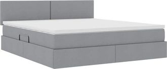 vidaXL Bed with LED Strip Lights Light Grey 180 x 200 cm Fabric vidaXL